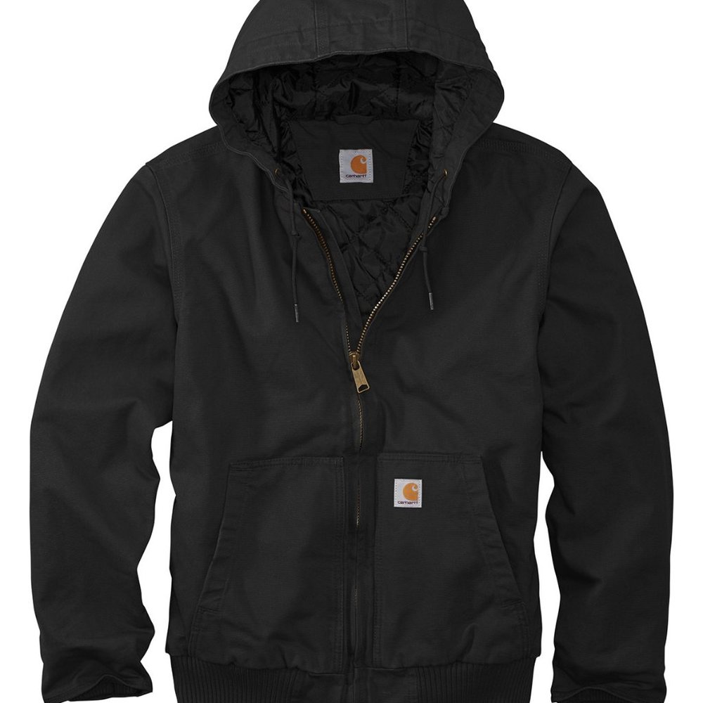 (NWT) Carhartt Mens Washed Duck Active Zip Up Jacket Black